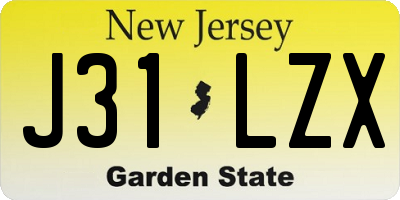 NJ license plate J31LZX