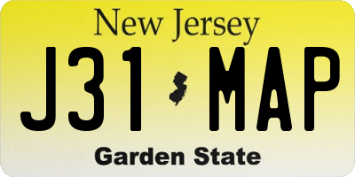 NJ license plate J31MAP