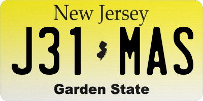 NJ license plate J31MAS