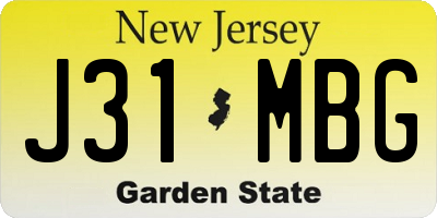 NJ license plate J31MBG