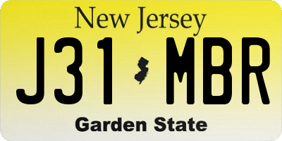 NJ license plate J31MBR