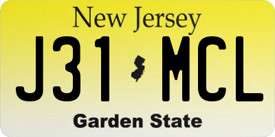 NJ license plate J31MCL