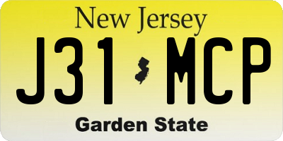 NJ license plate J31MCP