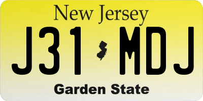 NJ license plate J31MDJ