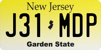 NJ license plate J31MDP