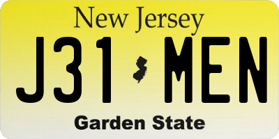 NJ license plate J31MEN