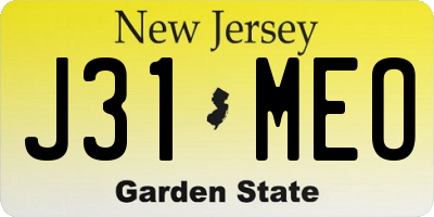 NJ license plate J31MEO