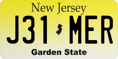 NJ license plate J31MER