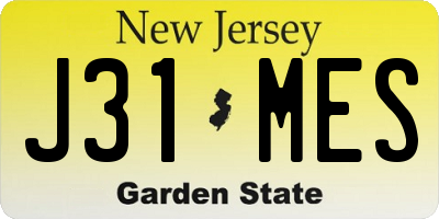 NJ license plate J31MES