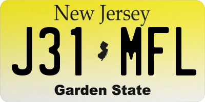 NJ license plate J31MFL