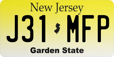NJ license plate J31MFP