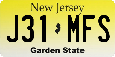 NJ license plate J31MFS