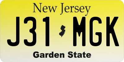 NJ license plate J31MGK
