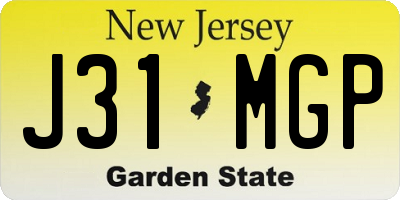 NJ license plate J31MGP
