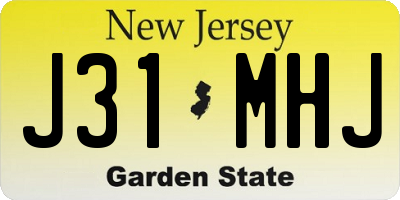 NJ license plate J31MHJ