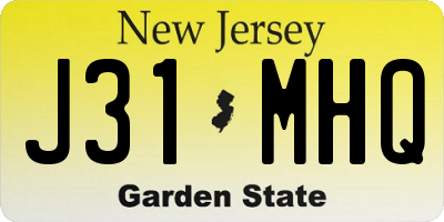 NJ license plate J31MHQ