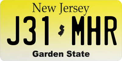 NJ license plate J31MHR