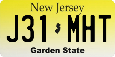 NJ license plate J31MHT