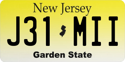 NJ license plate J31MII