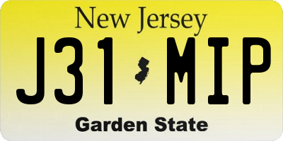 NJ license plate J31MIP
