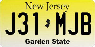 NJ license plate J31MJB