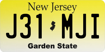 NJ license plate J31MJI
