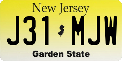 NJ license plate J31MJW