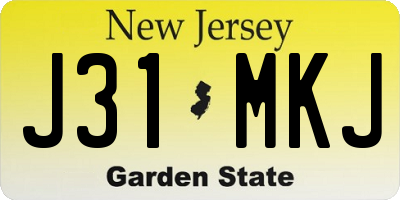 NJ license plate J31MKJ