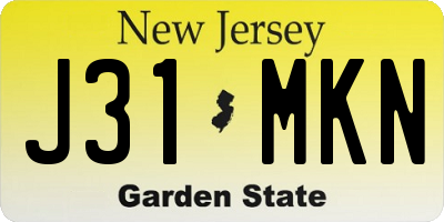 NJ license plate J31MKN