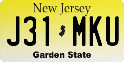NJ license plate J31MKU