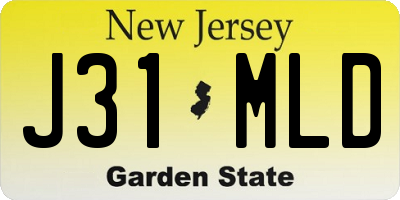 NJ license plate J31MLD