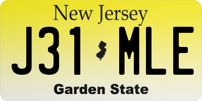 NJ license plate J31MLE