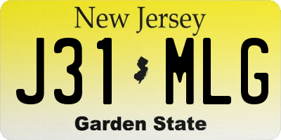NJ license plate J31MLG