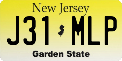 NJ license plate J31MLP