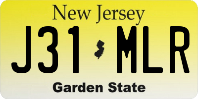 NJ license plate J31MLR