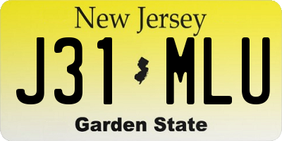 NJ license plate J31MLU