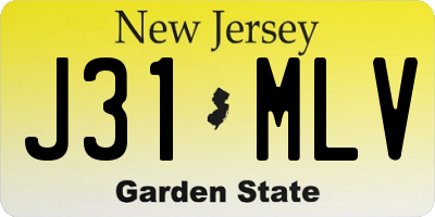 NJ license plate J31MLV