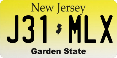 NJ license plate J31MLX
