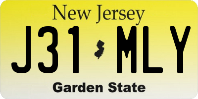 NJ license plate J31MLY