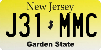 NJ license plate J31MMC