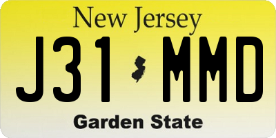 NJ license plate J31MMD