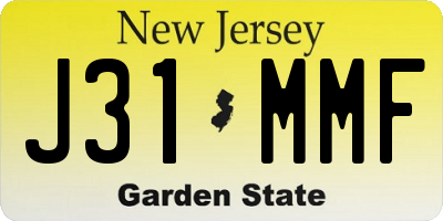 NJ license plate J31MMF