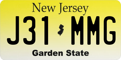 NJ license plate J31MMG