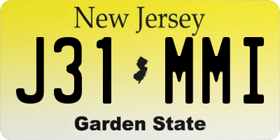 NJ license plate J31MMI