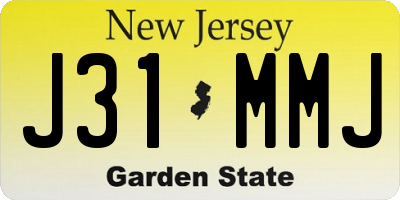 NJ license plate J31MMJ