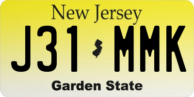 NJ license plate J31MMK