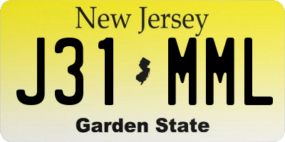 NJ license plate J31MML