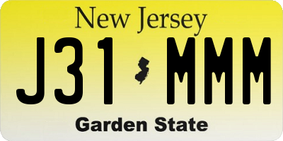 NJ license plate J31MMM