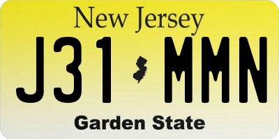 NJ license plate J31MMN