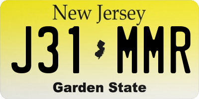 NJ license plate J31MMR